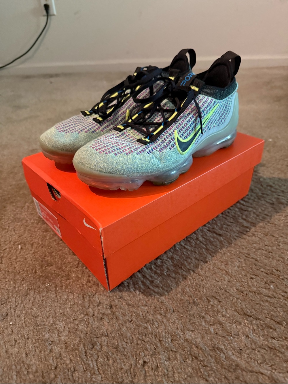 Nike Kids' Vapormax Flyknit Sneakers - Teal/Black/Volt